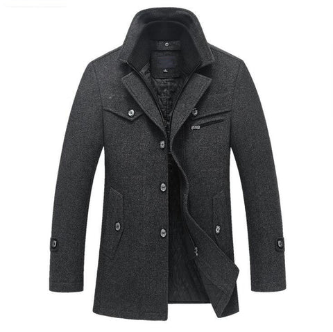 New Winter Wool Coat Slim Fit Jackets Mens Casual Warm Outerwear Jacket and coat Men Pea Coat Size M-4XL DROP SHIPPING