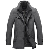 New Winter Wool Coat Slim Fit Jackets Mens Casual Warm Outerwear Jacket and coat Men Pea Coat Size M-4XL DROP SHIPPING