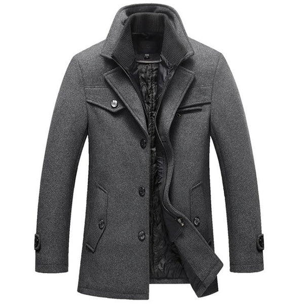 New Winter Wool Coat Slim Fit Jackets Mens Casual Warm Outerwear Jacket and coat Men Pea Coat Size M-4XL DROP SHIPPING