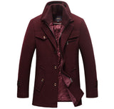 New Winter Wool Coat Slim Fit Jackets Mens Casual Warm Outerwear Jacket and coat Men Pea Coat Size M-4XL DROP SHIPPING