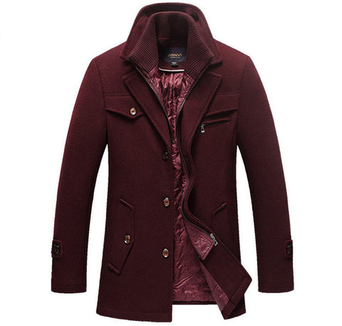 New Winter Wool Coat Slim Fit Jackets Mens Casual Warm Outerwear Jacket and coat Men Pea Coat Size M-4XL DROP SHIPPING
