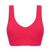 6XL Plus Size 1PC Women Girls Padded Seamless Bra Vest Tops Rimless Bras Plus Size New