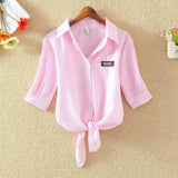 Casual Tops Short Sleeve Solid Top Blouses Shirts 2018 Top Summer Women Sexy Loose Beach Shirt Blusas Feminin