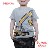 INPEPNOW 2020 Children's T-shirt for Boys T Shirt Car Cotton Tops Child T-shirts for Girls Kids Boy Tshirt Birthday T-shirt