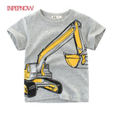 INPEPNOW 2020 Children's T-shirt for Boys T Shirt Car Cotton Tops Child T-shirts for Girls Kids Boy Tshirt Birthday T-shirt