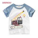 INPEPNOW 2020 Children's T-shirt for Boys T Shirt Car Cotton Tops Child T-shirts for Girls Kids Boy Tshirt Birthday T-shirt