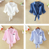 Casual Tops Short Sleeve Solid Top Blouses Shirts 2018 Top Summer Women Sexy Loose Beach Shirt Blusas Feminin