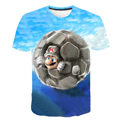 Classic Cartoon Mario Sonic Sport 3D T-shirt New Harajuku style Game Mario Bros Kids Clothes Mario Boys Clothes 4-14T