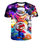 Classic Cartoon Mario Sonic Sport 3D T-shirt New Harajuku style Game Mario Bros Kids Clothes Mario Boys Clothes 4-14T