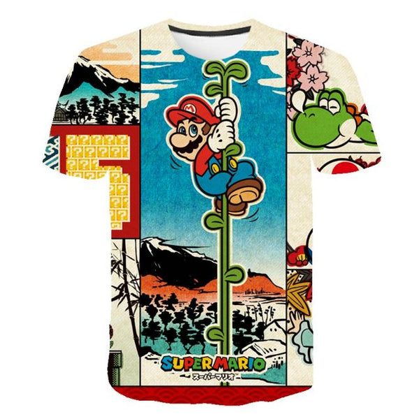 Classic Cartoon Mario Sonic Sport 3D T-shirt New Harajuku style Game Mario Bros Kids Clothes Mario Boys Clothes 4-14T
