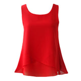 2020 Top New arrival Summer sleeveless O-Neck Casual Female Blouses Plus Size 6XL Solid color Shirts New Women Chiffon Blouse