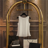 2020 Top New arrival Summer sleeveless O-Neck Casual Female Blouses Plus Size 6XL Solid color Shirts New Women Chiffon Blouse
