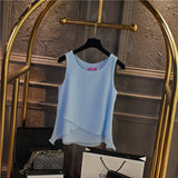 2020 Top New arrival Summer sleeveless O-Neck Casual Female Blouses Plus Size 6XL Solid color Shirts New Women Chiffon Blouse
