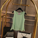 2020 Top New arrival Summer sleeveless O-Neck Casual Female Blouses Plus Size 6XL Solid color Shirts New Women Chiffon Blouse
