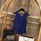 2020 Top New arrival Summer sleeveless O-Neck Casual Female Blouses Plus Size 6XL Solid color Shirts New Women Chiffon Blouse