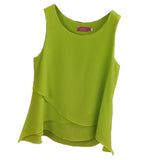 2020 Top New arrival Summer sleeveless O-Neck Casual Female Blouses Plus Size 6XL Solid color Shirts New Women Chiffon Blouse