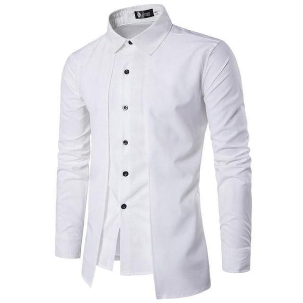 2021 Fashion Shirts for Men Autumn Long Sleeve Turn Down Collar Camisas Hombre White Formal Tops Clothing Black Business