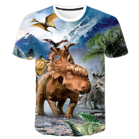 2021Jurassic World Fallen Kingdom Cool Dinosaur Head 3D Print T shirt Boys and girls Hiphop Tee Tshirt Boy color Clothes Drop