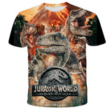 2021Jurassic World Fallen Kingdom Cool Dinosaur Head 3D Print T shirt Boys and girls Hiphop Tee Tshirt Boy color Clothes Drop