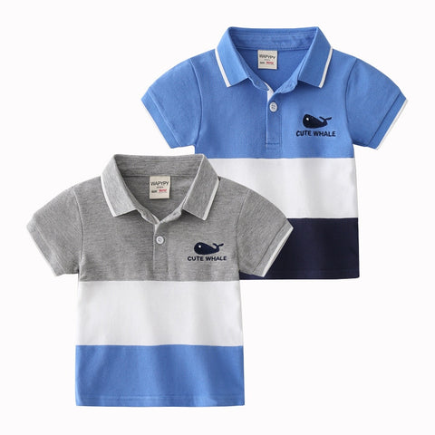Cute Whale Boys Polo Tshirt Summer Cotton Formal Toddler Tops  Graphic Tees Children's Quality Shirt Kids Clothes
