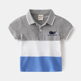Cute Whale Boys Polo Tshirt Summer Cotton Formal Toddler Tops  Graphic Tees Children's Quality Shirt Kids Clothes