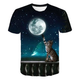 Boys & Girls Animal T-shirts Kids Fond wolf Print 3D T Shirt For Boys Children Summer Short Sleeve T-shirt Tops Casual Clothing