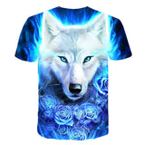 Boys & Girls Animal T-shirts Kids Fond wolf Print 3D T Shirt For Boys Children Summer Short Sleeve T-shirt Tops Casual Clothing