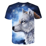 Boys & Girls Animal T-shirts Kids Fond wolf Print 3D T Shirt For Boys Children Summer Short Sleeve T-shirt Tops Casual Clothing