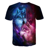 Boys & Girls Animal T-shirts Kids Fond wolf Print 3D T Shirt For Boys Children Summer Short Sleeve T-shirt Tops Casual Clothing
