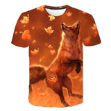 Boys & Girls Animal T-shirts Kids Fond wolf Print 3D T Shirt For Boys Children Summer Short Sleeve T-shirt Tops Casual Clothing
