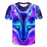 Boys & Girls Animal T-shirts Kids Fond wolf Print 3D T Shirt For Boys Children Summer Short Sleeve T-shirt Tops Casual Clothing