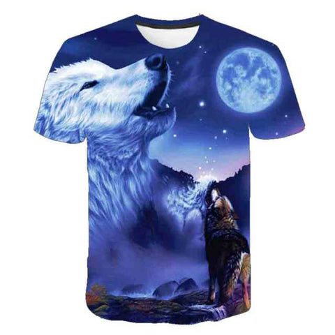 Boys & Girls Animal T-shirts Kids Fond wolf Print 3D T Shirt For Boys Children Summer Short Sleeve T-shirt Tops Casual Clothing