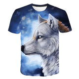 Boys & Girls Animal T-shirts Kids Fond wolf Print 3D T Shirt For Boys Children Summer Short Sleeve T-shirt Tops Casual Clothing