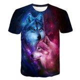 Boys & Girls Animal T-shirts Kids Fond wolf Print 3D T Shirt For Boys Children Summer Short Sleeve T-shirt Tops Casual Clothing