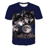 Boys & Girls Animal T-shirts Kids Fond wolf Print 3D T Shirt For Boys Children Summer Short Sleeve T-shirt Tops Casual Clothing