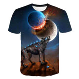 Boys & Girls Animal T-shirts Kids Fond wolf Print 3D T Shirt For Boys Children Summer Short Sleeve T-shirt Tops Casual Clothing