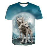 Boys & Girls Animal T-shirts Kids Fond wolf Print 3D T Shirt For Boys Children Summer Short Sleeve T-shirt Tops Casual Clothing