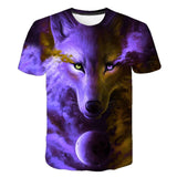 Boys & Girls Animal T-shirts Kids Fond wolf Print 3D T Shirt For Boys Children Summer Short Sleeve T-shirt Tops Casual Clothing
