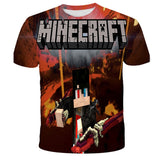 Teens Minecrαft Children Boys T shirt Summer Kid zombie 3D Cartoon Streetwear hip-hop TShirts The Game Boys Tops 4-14Years  Tees