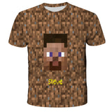 Teens Minecrαft Children Boys T shirt Summer Kid zombie 3D Cartoon Streetwear hip-hop TShirts The Game Boys Tops 4-14Years  Tees