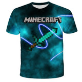 Teens Minecrαft Children Boys T shirt Summer Kid zombie 3D Cartoon Streetwear hip-hop TShirts The Game Boys Tops 4-14Years  Tees