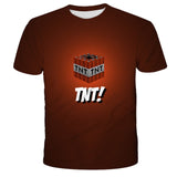 Teens Minecrαft Children Boys T shirt Summer Kid zombie 3D Cartoon Streetwear hip-hop TShirts The Game Boys Tops 4-14Years  Tees