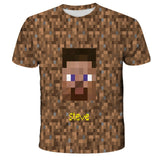Teens Minecrαft Children Boys T shirt Summer Kid zombie 3D Cartoon Streetwear hip-hop TShirts The Game Boys Tops 4-14Years  Tees