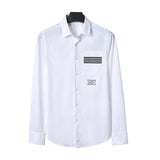 Shirts Men 2021 New High Quality Men's Square Collar Embroidered Single-breasted Business Casual Slim Longsleeve Shirt for Men