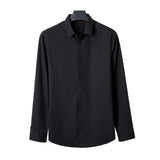 Shirts Men 2021 New High Quality Men's Square Collar Embroidered Single-breasted Business Casual Slim Longsleeve Shirt for Men