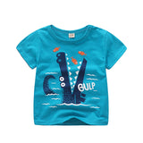 2021 Summer New Boys T Shirt Children's Cotton Tops Tees Baby Kids Cartoon Car Printed Outwear 2-8 Year Clothes Tops Clothing