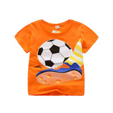 2021 Summer New Boys T Shirt Children's Cotton Tops Tees Baby Kids Cartoon Car Printed Outwear 2-8 Year Clothes Tops Clothing