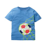 2021 Summer New Boys T Shirt Children's Cotton Tops Tees Baby Kids Cartoon Car Printed Outwear 2-8 Year Clothes Tops Clothing