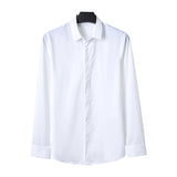 Shirts Men 2021 New High Quality Men's Square Collar Embroidered Single-breasted Business Casual Slim Longsleeve Shirt for Men