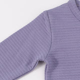 Top kds t-shirt long sleeves elegant outfit winter ribbed contrast pocket boy girls clothes autumn and winter children t-shirt
